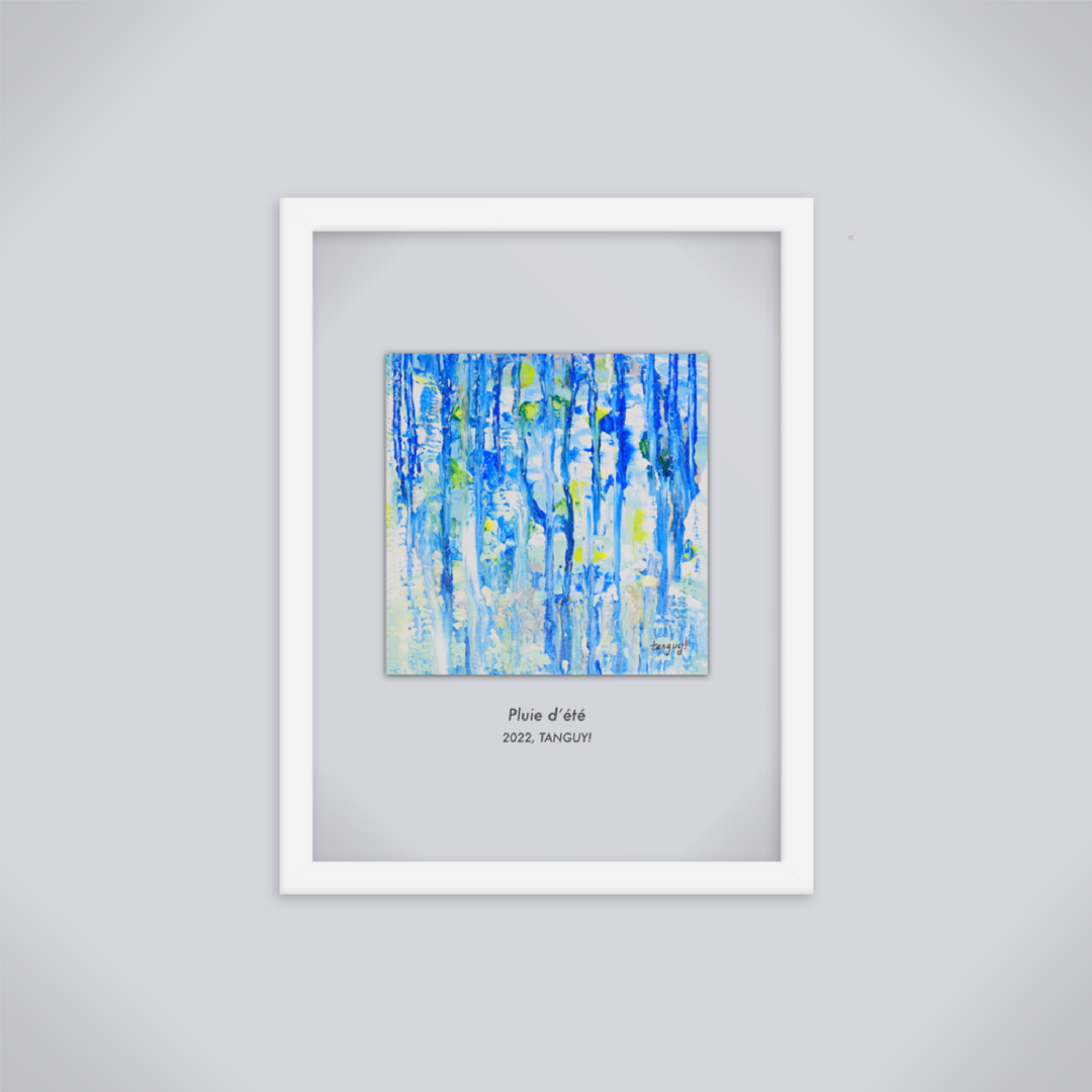 タンギアーツオリジナル - 白のフレームポスター - 夏の雨